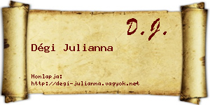 Dégi Julianna névjegykártya